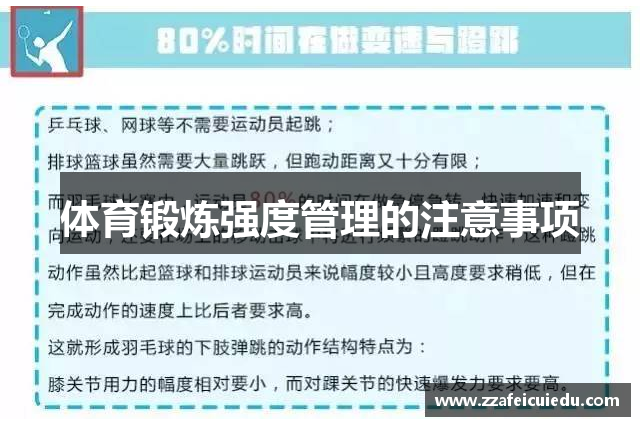 体育锻炼强度管理的注意事项